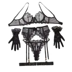 GENERICO - Set de Lencería negro para mujer talla S - SOPHIE