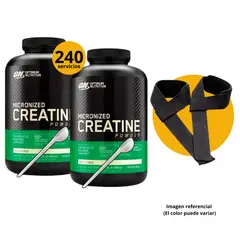 OPTIMUN NUTRITION - CREATINAS OPTIMUM NUTRITION DE 600gr 2UND - CUCHARA MEDIDORA Y STRAPS