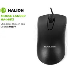 HALION - Mouse Alambrico LANCER HA-M813 USB DPI 1000