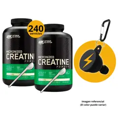 OPTIMUN NUTRITION - CREATINAS ON DE 600gr 2und CON CUCHARA MEDIDORA Y PORTASUPLEMENTOS