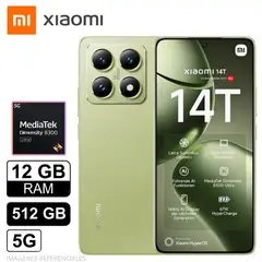 XIAOMI - Celular 14T 12 GB 512 SSD 5G AMOLED IP68 Verde Limon