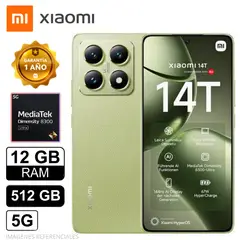 XIAOMI - Celular MI 14T 12 GB 512 SSD 5G AMOLED IP68 Verde Limon