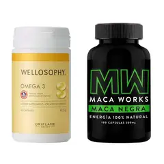 MACA WORKS - Omega 3 + Maca Negra Cápsulas