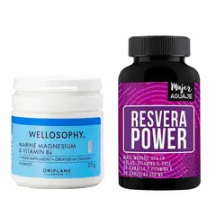 MUJER AGUAJE - Magnesio Marino Tabletas + Resvera Power Cápsulas