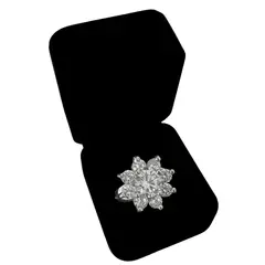 GENERICO - Anillo Flor Circonita Lámina Oro 18k Regalo Joya Plata