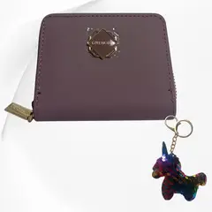 GENERICO - MONEDERO CASUAL PU VIOLETA + LLAVERO DE REGALO