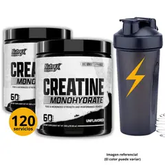 NUTREX RESEARCH - CREATINAS NUTREX DE 300gr 2und CON CUCHARA MEDIDORA Y SHAKER - CREATINAS MONOHIDRATADA Y MICRONIZADA