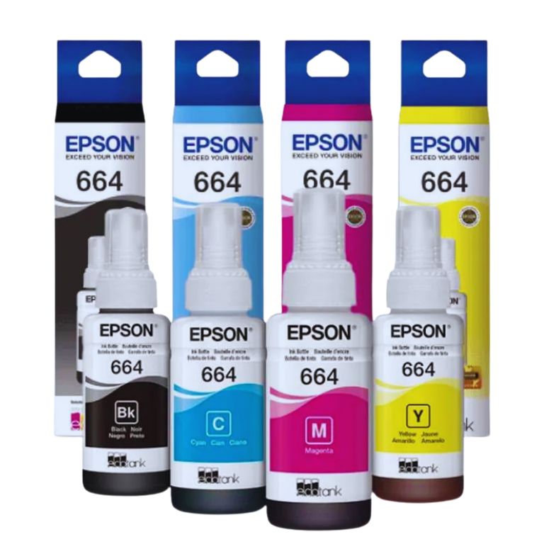 Tinta Epson T664 - Cyan magenta amarillo y negro