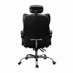 XION - SILLA DE OFICINA GERENCIAL ROMA 777 ERGONÓMICA CON POSAPIÉS, RECLINACIÓN Y CABECERA REGULABLE NEGRO