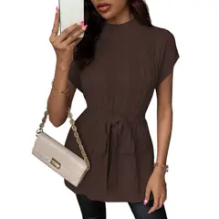 GENERICO - Chompa Mujer Dralom Lazo Incluido Doble Abertura 127G-30 Color Marron