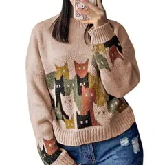 GENERICO - Chompa Unisex 463G-27 Hilo Alpino Barnizado En Los Gatos Color Beige