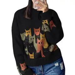 GENERICO - Chompa Unisex 463G-27 Hilo Alpino Barnizado En Los Gatos Color Negro