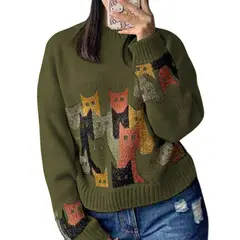 GENERICO - Chompa Unisex 463G-27 Hilo Alpino Barnizado En Los Gatos Color Verde