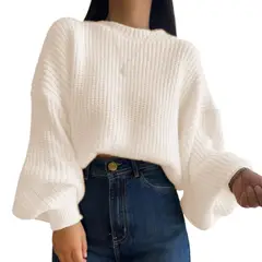 GENERICO - Chompa Mujer 233 Fort-25 Dralom Lana Con Peluche Color Perla