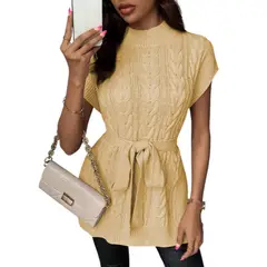 GENERICO - Chompa Mujer Dralom Lana Lazo Doble Abertura 127G-30 Color Vainilla