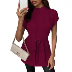 GENERICO - Chompa Mujer Dralom Lazo Incluido Doble Abertura 127G-30 Color Vino