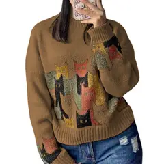 GENERICO - Chompa Unisex 463G-27 Hilo Alpino Barnizado En Los Gatos Color Mostaza