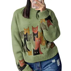 GENERICO - Chompa Unisex 463G-27 Hilo Alpino Barnizado En Los Gatos Color Olivo