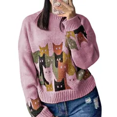 GENERICO - Chompa Unisex 463G-27 Hilo Alpino Barnizado En Los Gatos Color Rosado