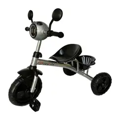 GENERICO - Triciclo Para Niños Infantil Con Doble Bandeja Luz Sonido Gris 864