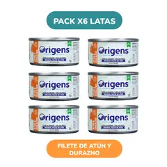 ORIGENS - Pack x6 Cat filete de Atún y Durazno 85 gr