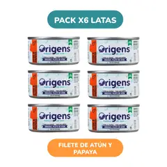ORIGENS - Pack x6 Cat filete de Atún y Papaya 85 gr