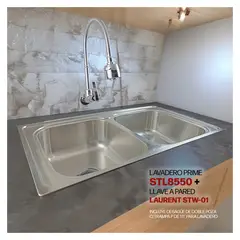 STONE - COMBO DE LAVADERO PRIME STL8550 + LLAVE A PARED LAURENT STW-01