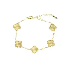 CLEO JOYAS & ACCESORIOS - Pulsera 5 Treboles Dorado