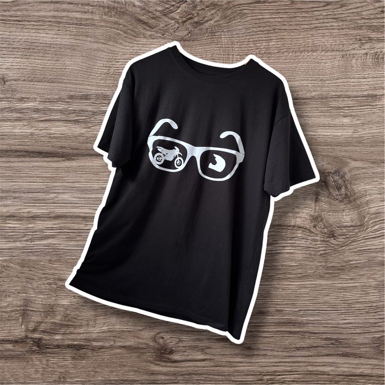 Polo de Motocicleta Camiseta Algodon Negro Burnout Peru