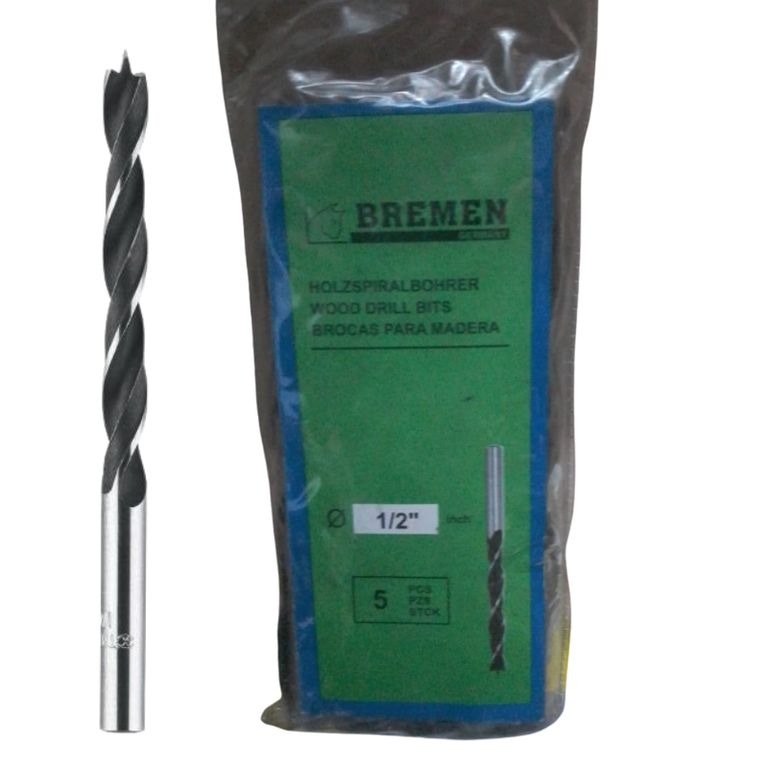 Pack x 5 : Broca para Madera 1/2"  - Gris