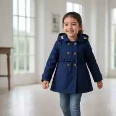 GENERICO - Abrigo Capucha Niña - Azul - Angela Kids