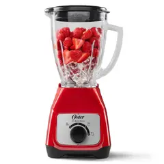OSTER - Licuadora Roja 15L 550W BLSTKAGRRD con Vaso de Vidrio