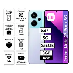 XIAOMI - Celular Redmi Note 13 PRO PLUS 5G 8GB RAM 256GB PÚRPURA