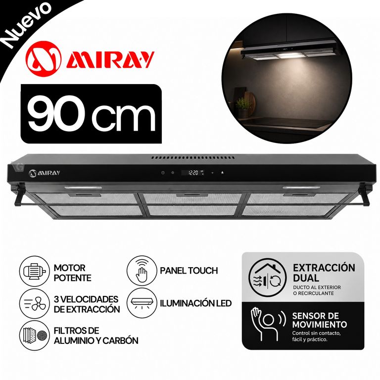 Campana Extractora CEM-906A 90 cm Inox