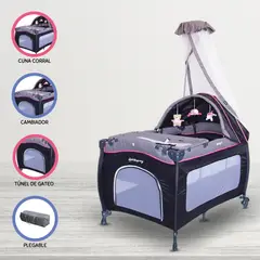 EBABY - Cuna Corral Pack and Play para Bebés «SALLY» Ligth Pink