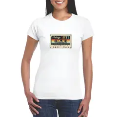 GENERICO - Polo mujer diseño cassette - Nathalie Love It - Blanco