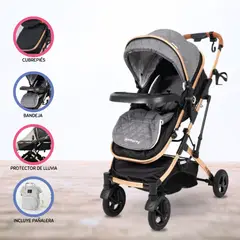 BABY HAPPY - Coche Deportivo Moisés para Bebé »EVO» Gris