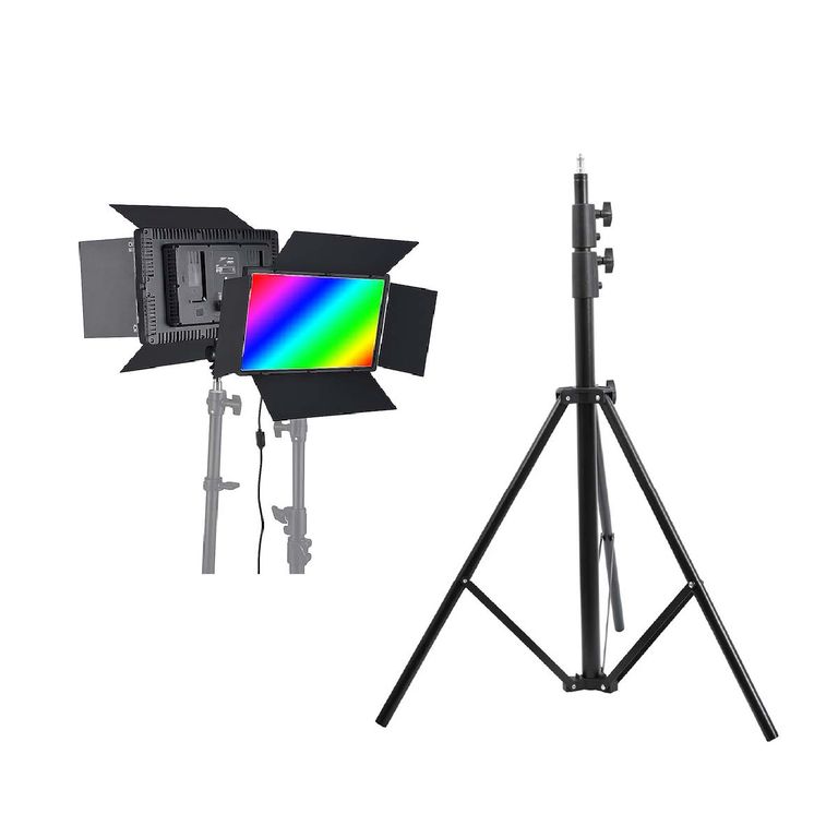 Kit Panel De Iluminación Luz RGB con Viseras Led U800 + Trípode Parante 2.1 m