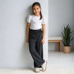 GENERICO - Pantalón Palazo Niña Lazo - Negro - Angela Kids