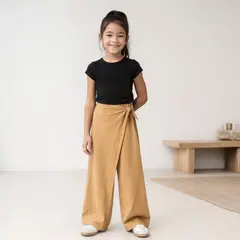 GENERICO - Pantalón Palazo Niña Lazo - Camel - Angela Kids