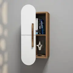 R&R MUEBLES - Estante Flotante Shigeru Blanco y Marrón