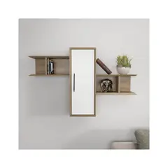 R&R MUEBLES - Estante Flotante Yoshioka Blanco y Marrón