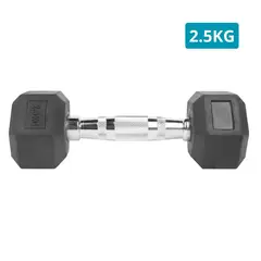 PENTHA - Mancuerna Pesa Hexagonal Cromada y de Caucho 2 . 5 Kg