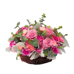 D'AMOUR - Cesto de rosas lilas