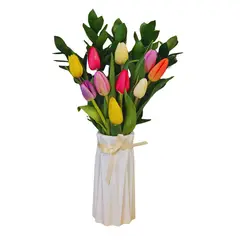 D'AMOUR - Florero de 10 tulipanes