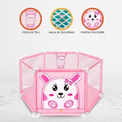 CUZKA - Corral Desarmable con Pelotas FENCE Pink