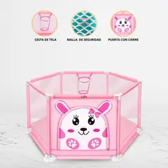 CUZKA - Corral Desarmable con Pelotas para Bebés «FENCE» Pink