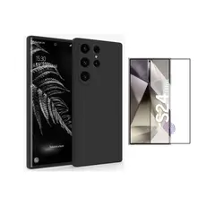 CASE - SILICONA PARA SAMSUNG S25 ULTRA+MICA DE VIDRIO COMPLETO QUE LEE HUELLA