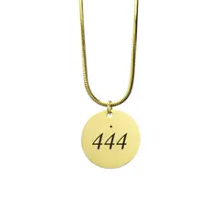 GENERICO - Collar Número Angelical 444 - Dije Circular en Enchapado Oro 18K