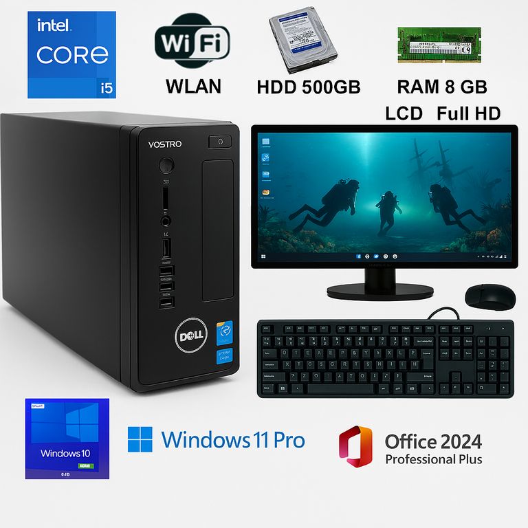 Computadora completa D06S I5 , RAM 8GB, HDD 500GB + W11P y Office 2024PP